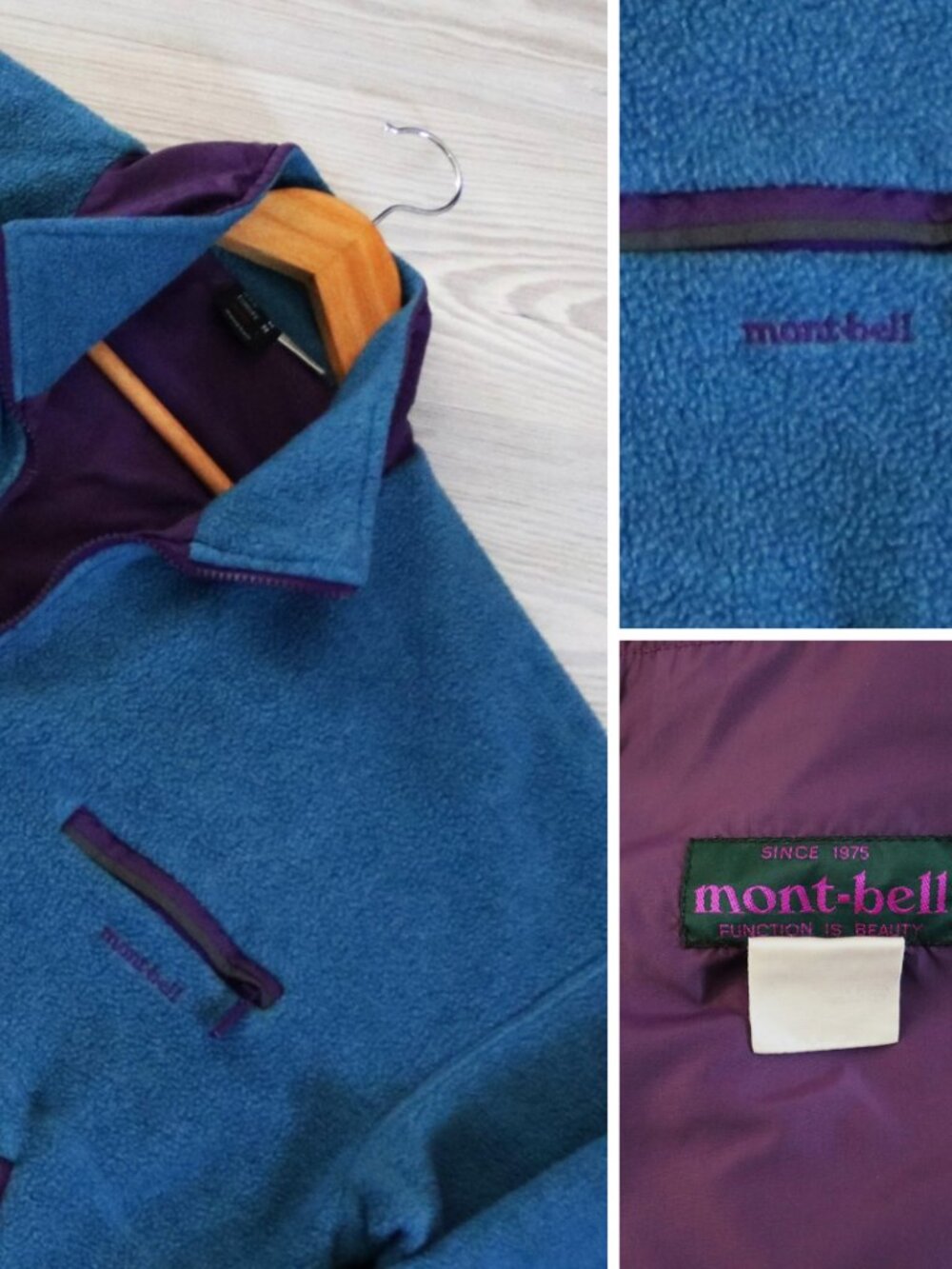 MontBell Fleece Full Zip Jacket Men's 90s Outdoor Vintage Y2K Made USA Size M